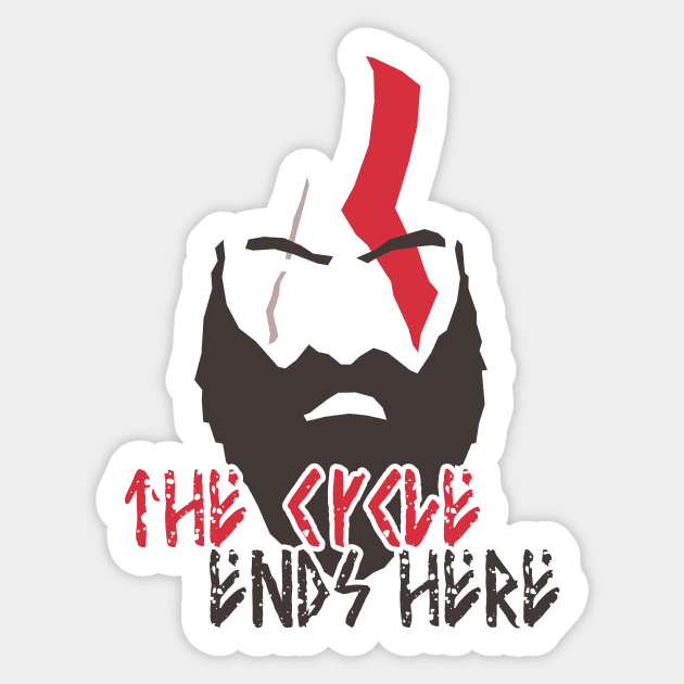 God of War - Kratos - The Cycle Ends Here #2 Sticker by InfinityTone